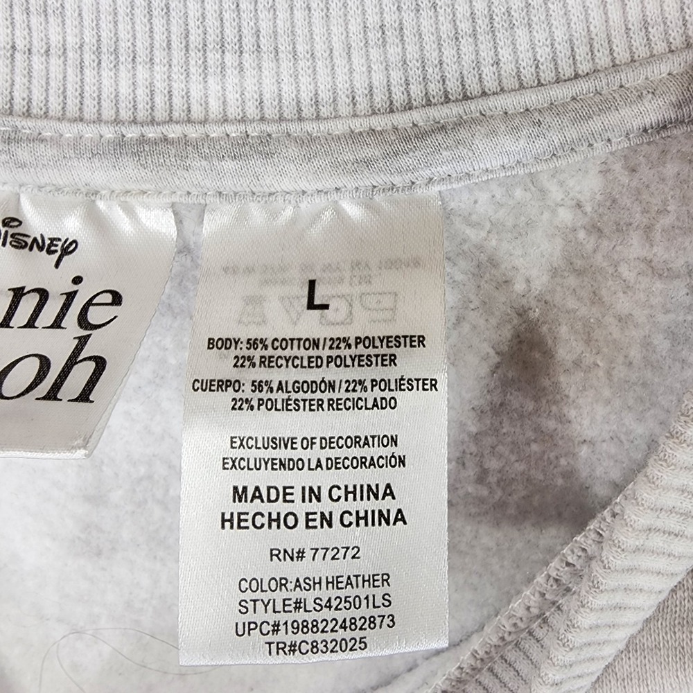 Winnie The Pooh Good Friends Great Adventures Sweatshirt Womens L Gray - Picture 12 of 12